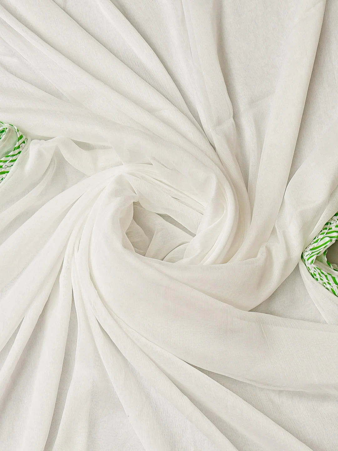 Ada Hand Embroidered Green Leheriya Cotton Lucknowi Chikankari Unstitched Suit Piece 01A885394