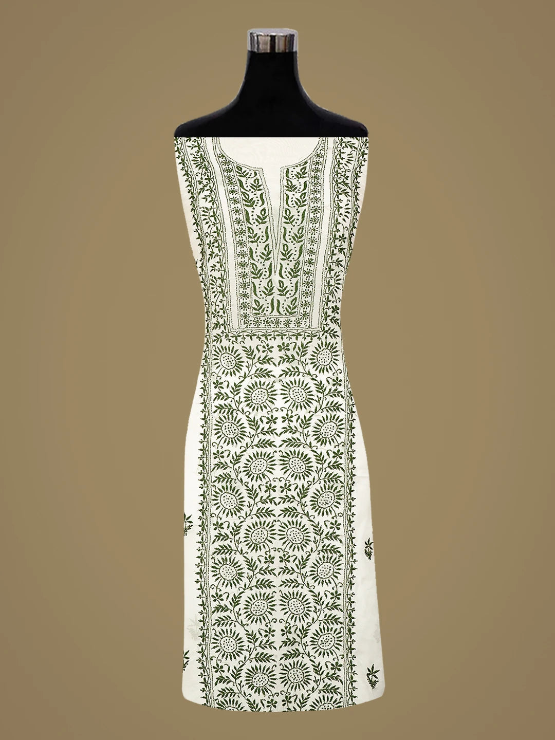 Ada Hand Embroidered White Organza With Bandhani Dupatta Lucknowi Chikankari Unstitched Kurta Dupatta Set 01A873052