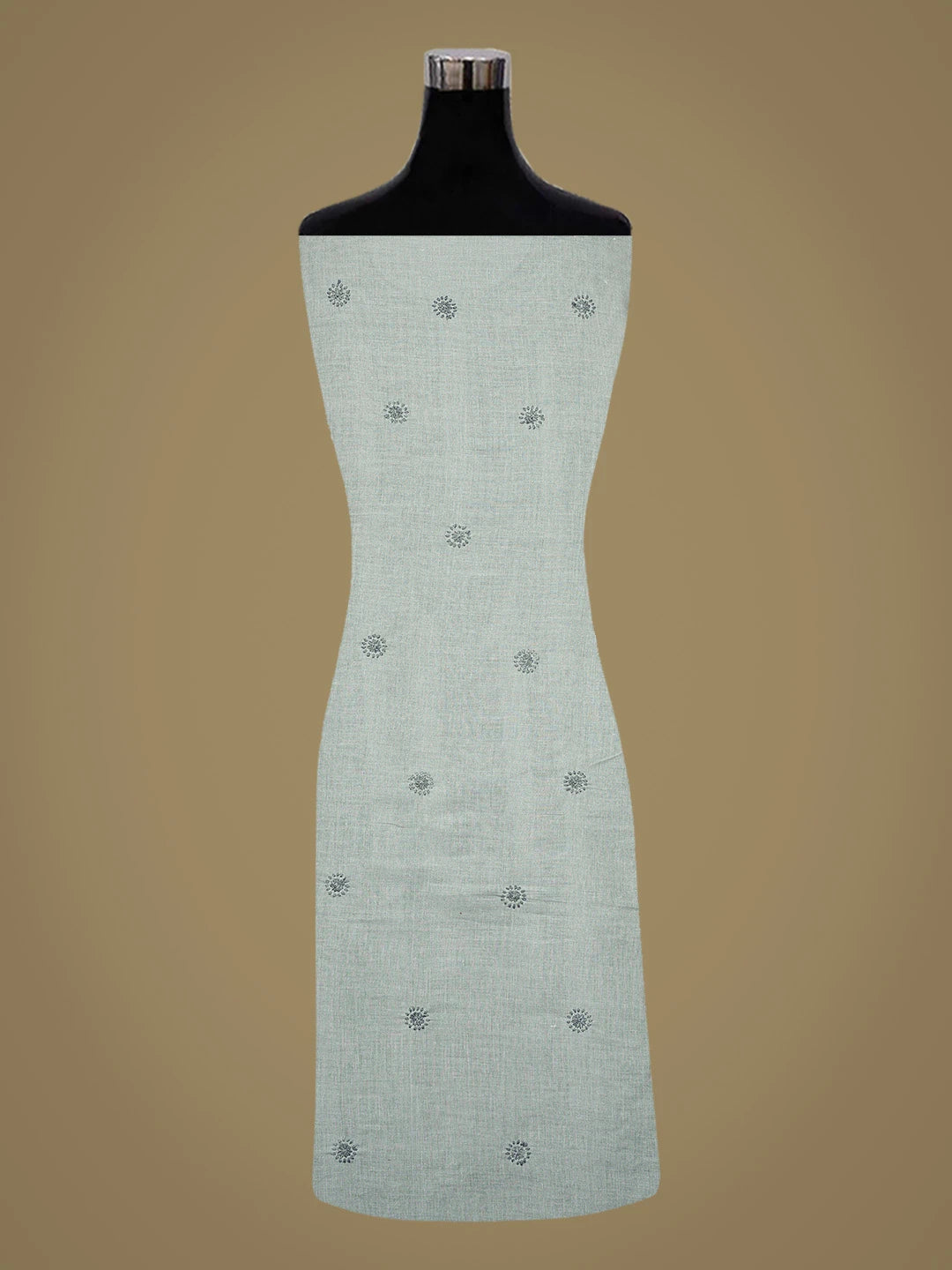 Ada Hand Embroidered Ash Grey Cotton Lucknowi Chikankari Unstitched Kurta Piece 01A873435