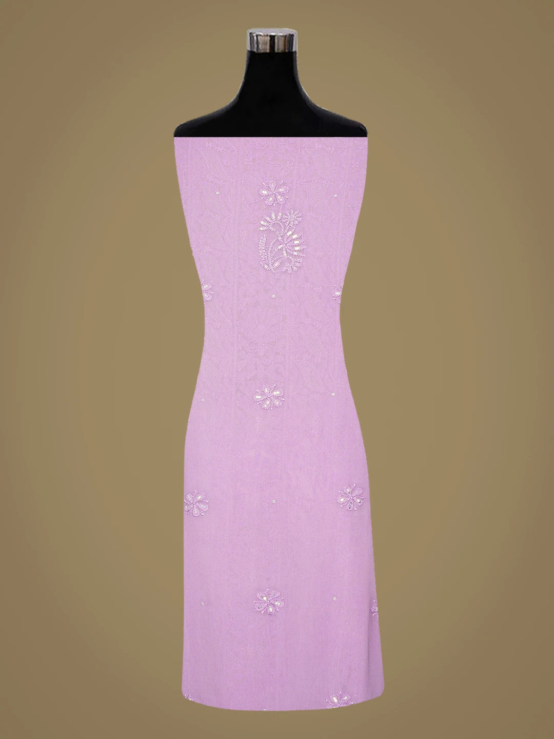 Ada Hand Embroidered Mauve Viscose Georgette Lucknowi Chikankari Unstitched Kurta Dupatta Set With Sequinned Work 01A789455