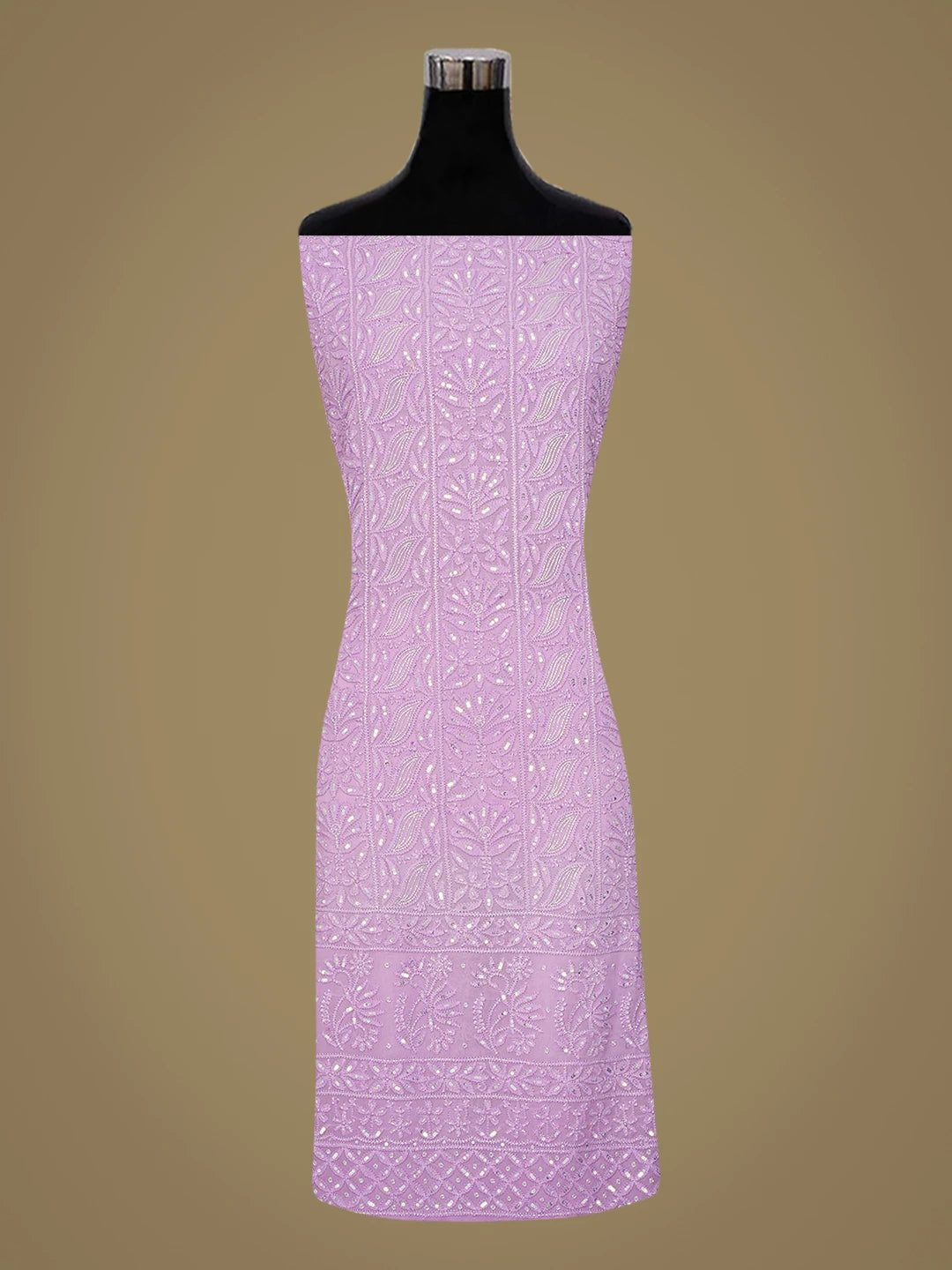 Ada Hand Embroidered Mauve Viscose Georgette Lucknowi Chikankari Unstitched Kurta Dupatta Set With Sequinned Work 01A789455