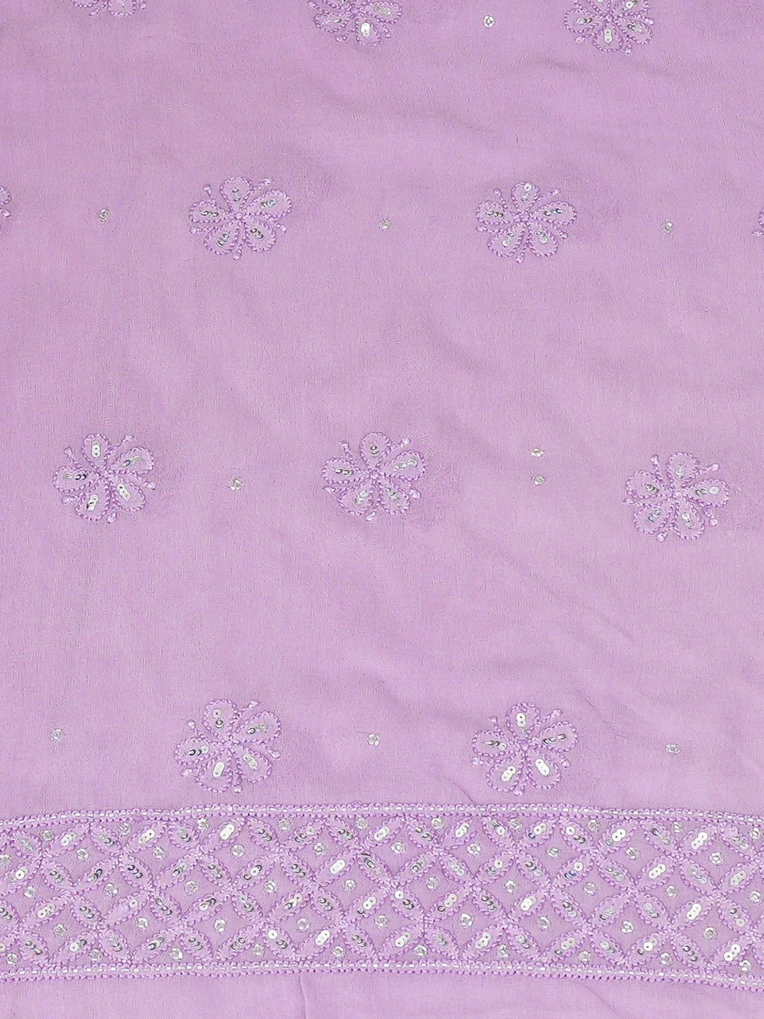 Ada Hand Embroidered Mauve Viscose Georgette Lucknowi Chikankari Unstitched Kurta Dupatta Set With Sequinned Work 01A789455