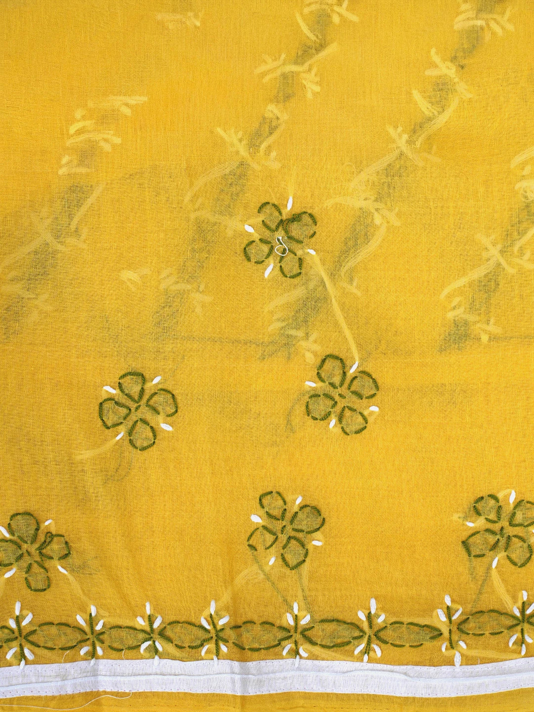 Ada Hand Embroidered Yellow Cotton Lucknowi Chikankari Unstitched Suit Piece 01A882755