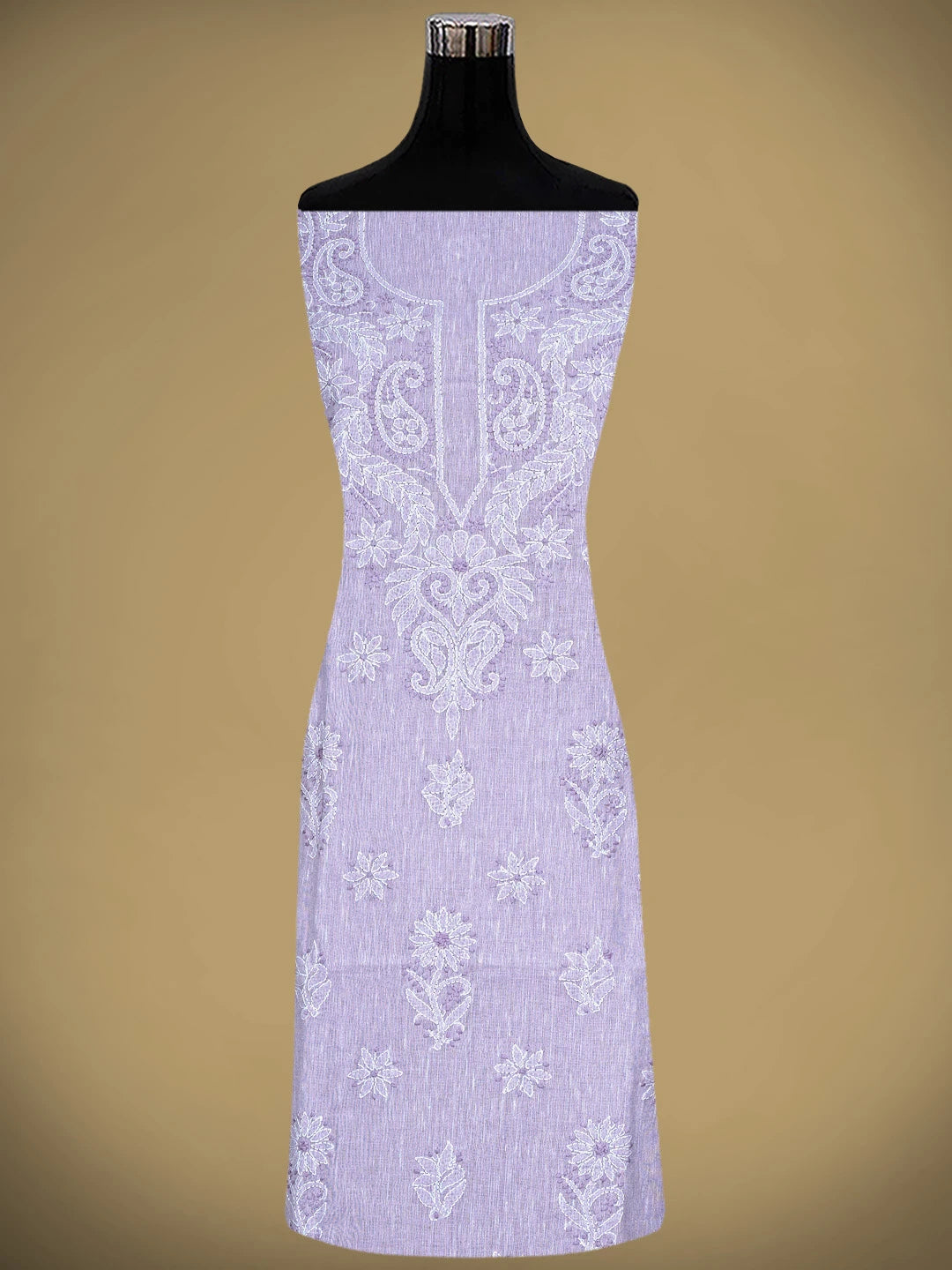 Ada Hand Embroidered Lavender Linen Lucknowi Chikankari Unstitched Suit Piece 01A885304