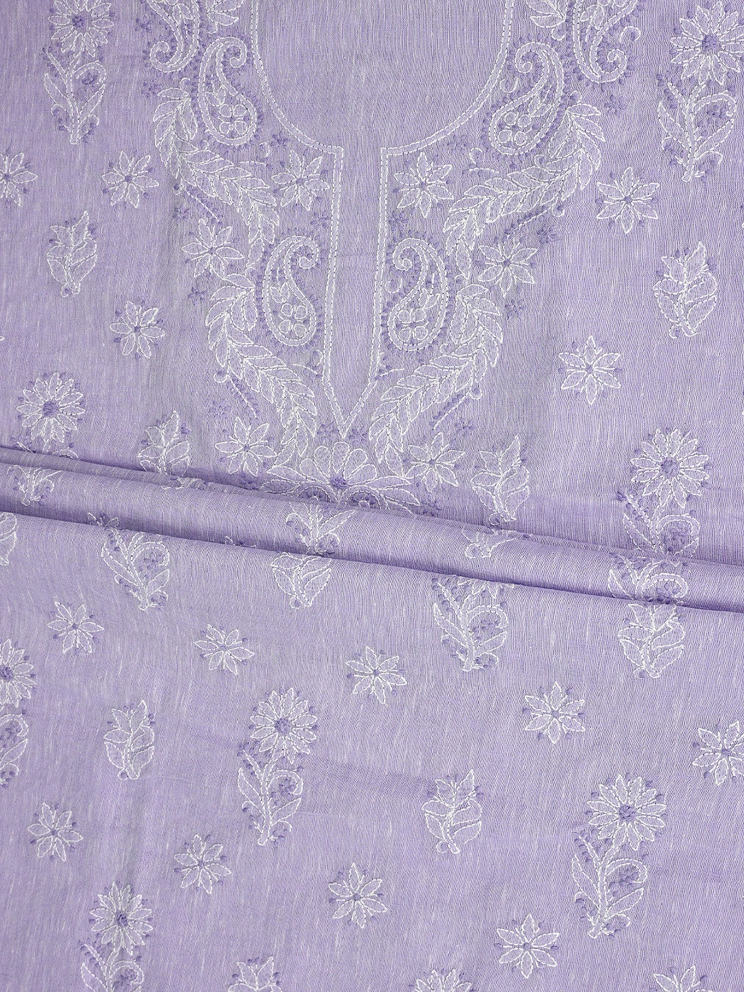 Ada Hand Embroidered Lavender Linen Lucknowi Chikankari Unstitched Suit Piece 01A885304