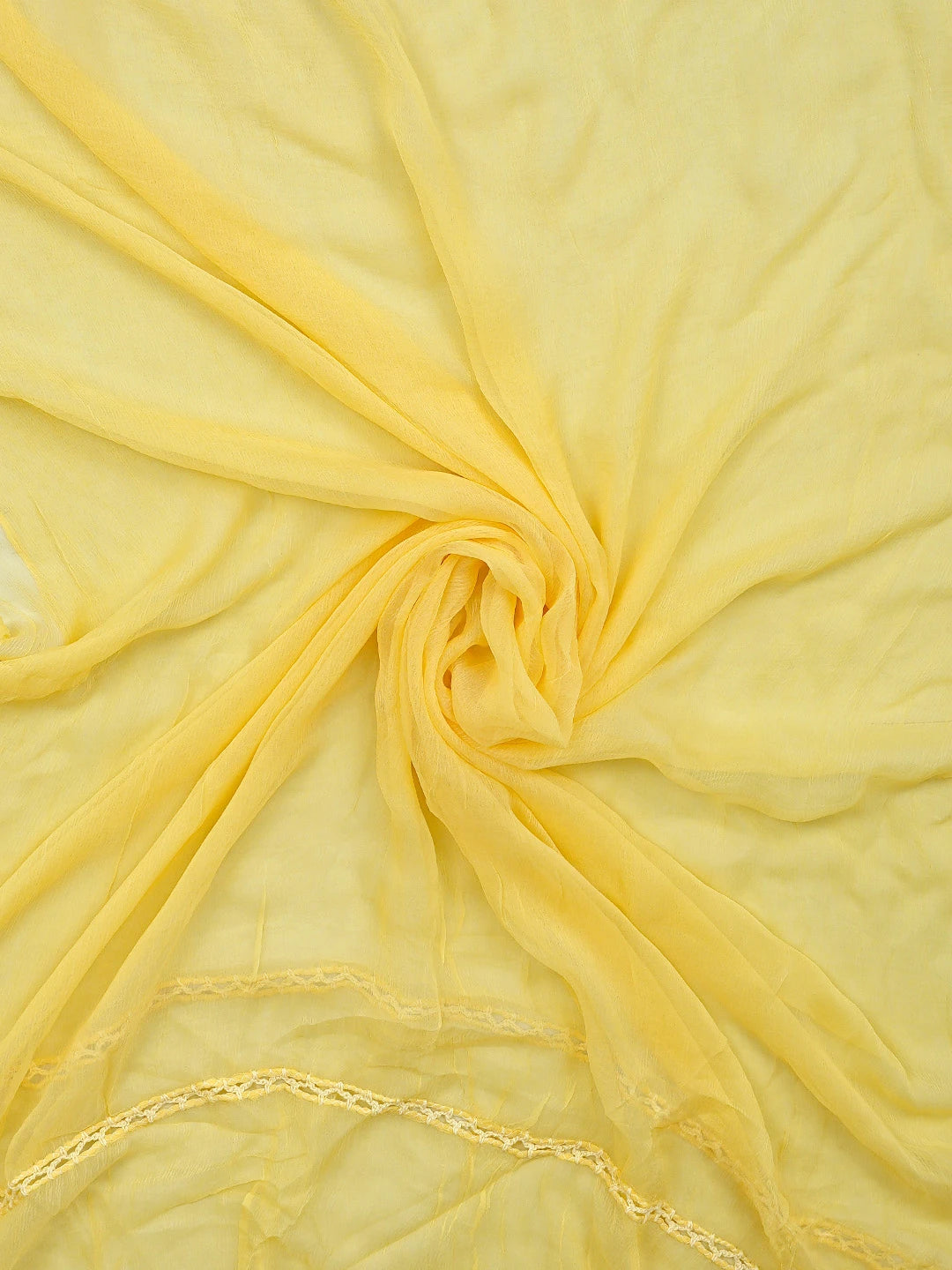 Ada Hand Embroidered Yellow Cotton Lucknowi Chikankari Unstitched Suit Piece 01A879664