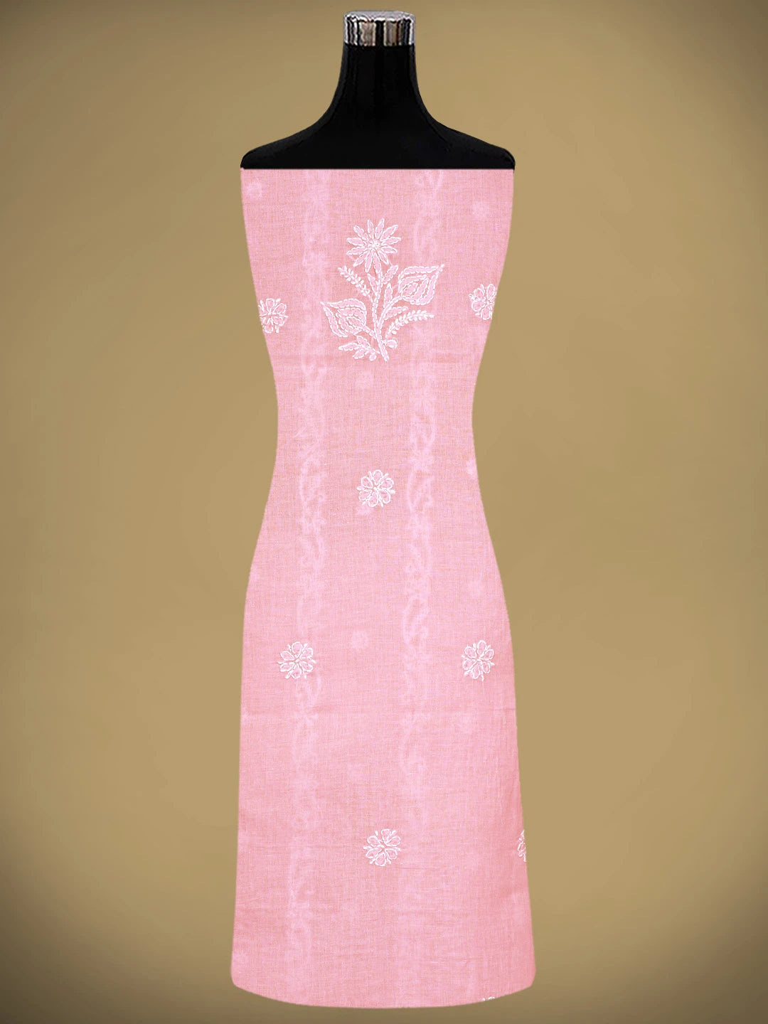 Ada Hand Embroidered Pink Cotton Lucknowi Chikankari Unstitched Suit Piece 01A881440