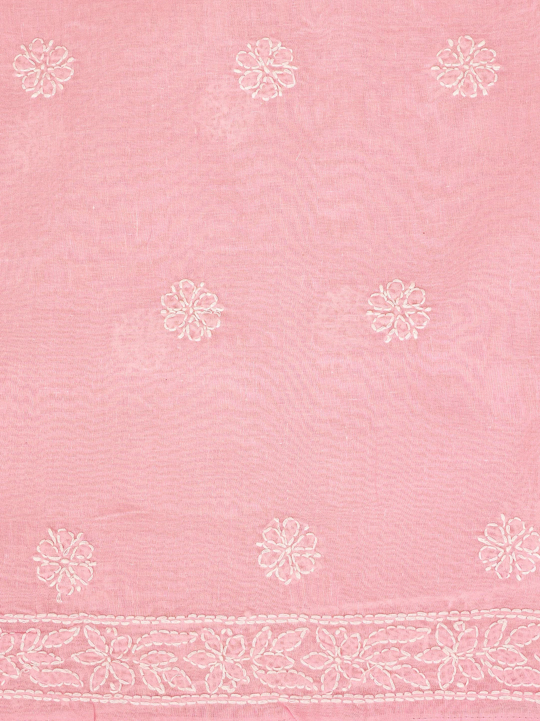Ada Hand Embroidered Pink Cotton Lucknowi Chikankari Unstitched Suit Piece 01A881440