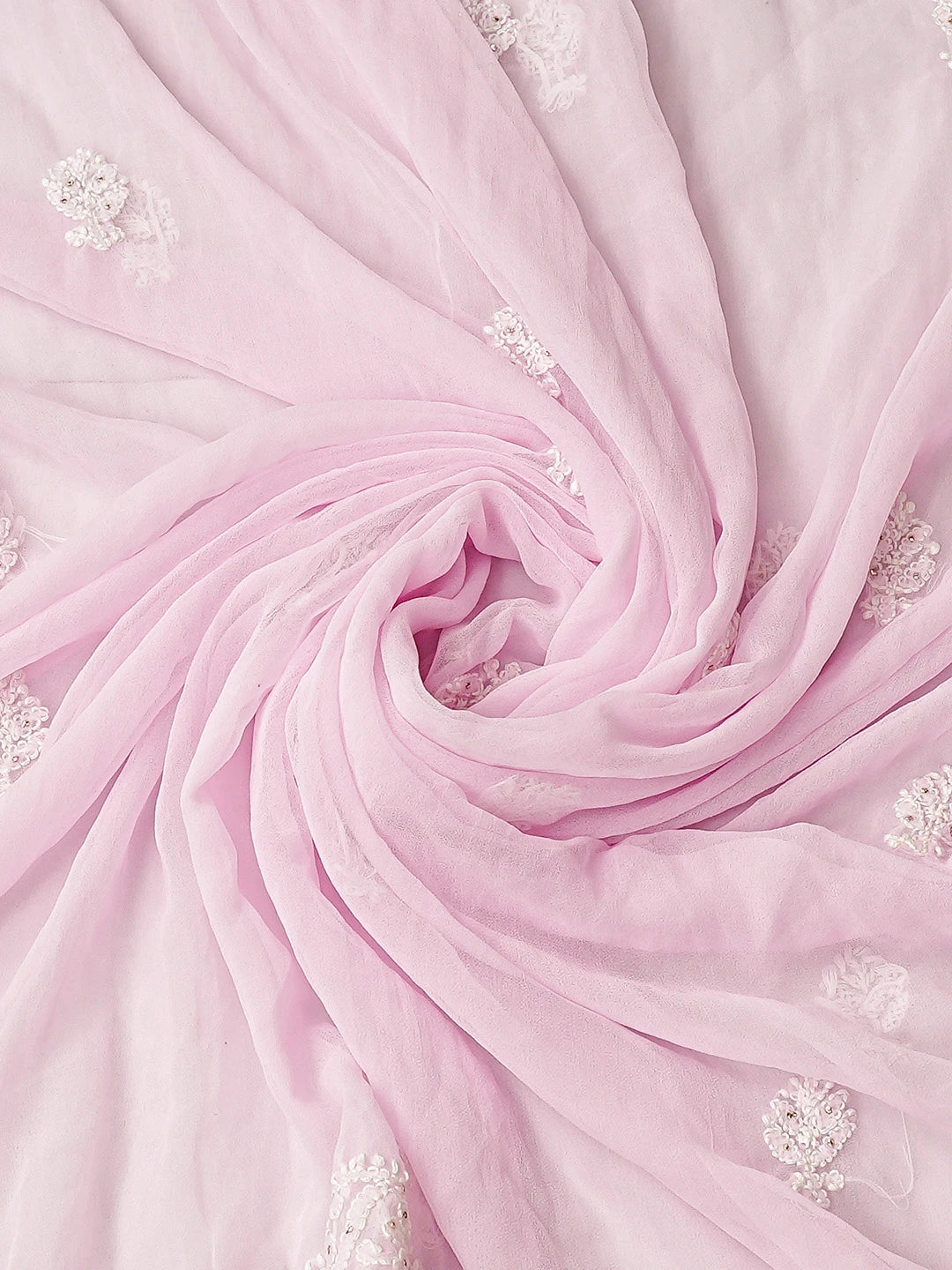 Ada Hand Embroidered Baby Pink Georgette Lucknowi Chikankari Unstitched Suit Piece 01A779106