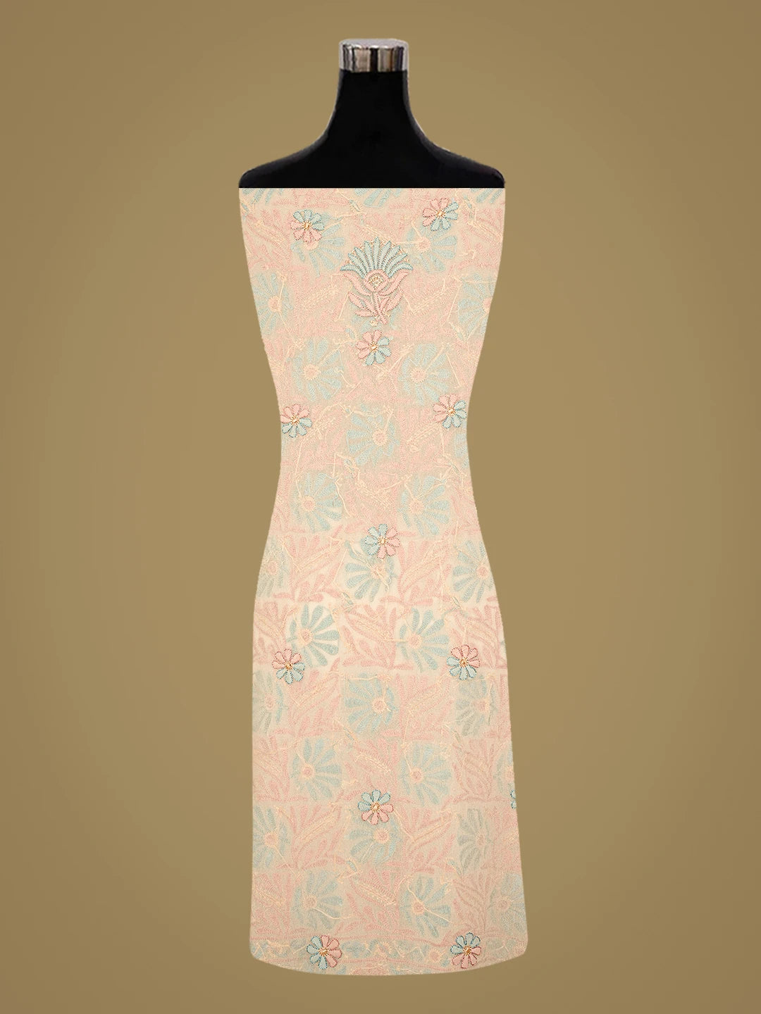 Ada Hand Embroidered Fawn Georgette Lucknowi Chikankari Unstitched Suit Piece 01A884051