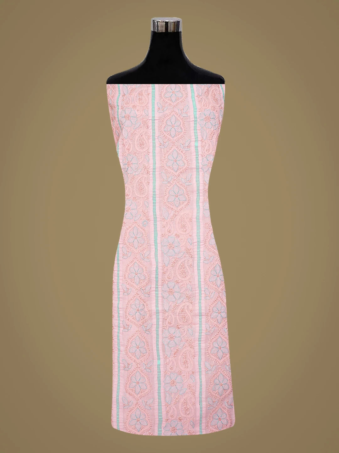 Ada Hand Embroidered Pink Cotton Lucknowi Chikankari Unstitched Suit Piece 01A821864