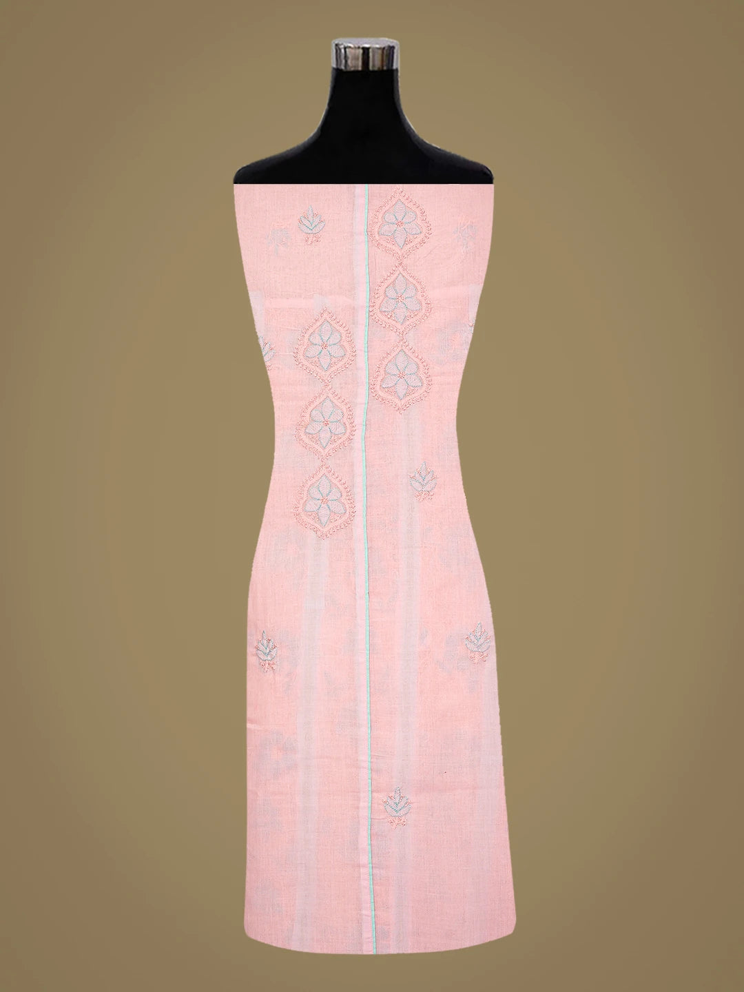 Ada Hand Embroidered Pink Cotton Lucknowi Chikankari Unstitched Suit Piece 01A821864