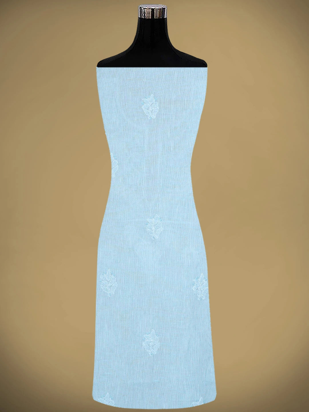 Ada Hand Embroidered Sky Blue Linen Lucknowi Chikankari Unstitched Suit Piece 01A885309