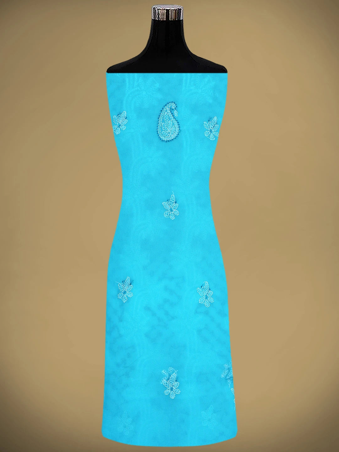Ada Hand Embroidered Blue Georgette Lucknowi Chikankari Unstitched Suit Piece 01A872115