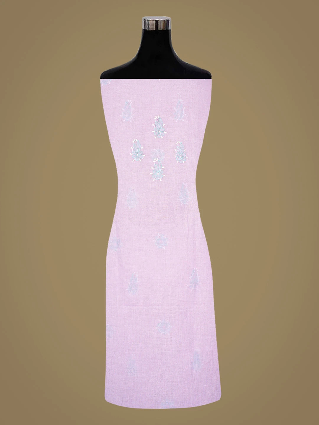Ada Hand Embroidered Mauve Cotton Lucknowi Chikankari Unstitched Suit Piece with Chiffon Dupatta 01A879484