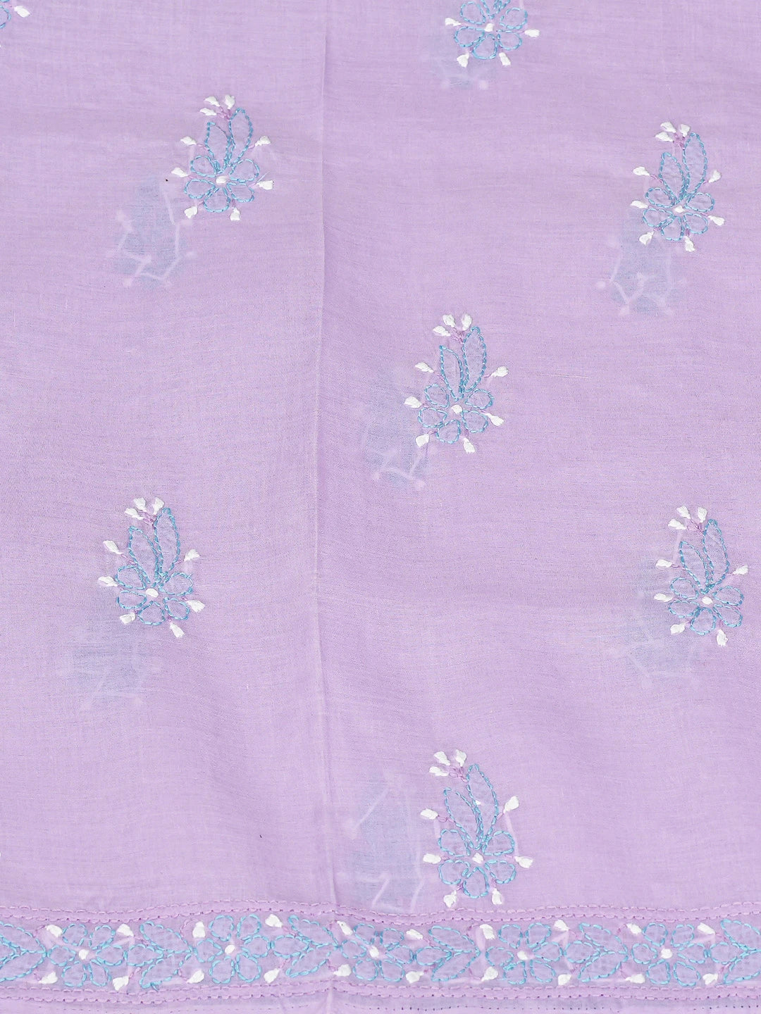 Ada Hand Embroidered Mauve Cotton Lucknowi Chikankari Unstitched Suit Piece with Chiffon Dupatta 01A879484
