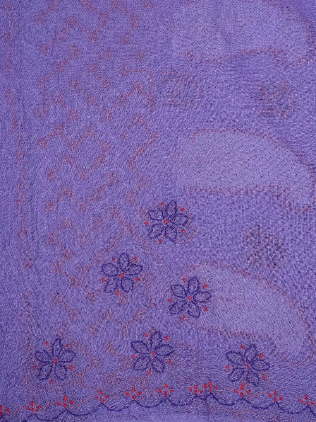 Ada Hand Embroidered Majorelle Blue Cotton Lucknowi Chikankari Saree and Blouse 01A891815