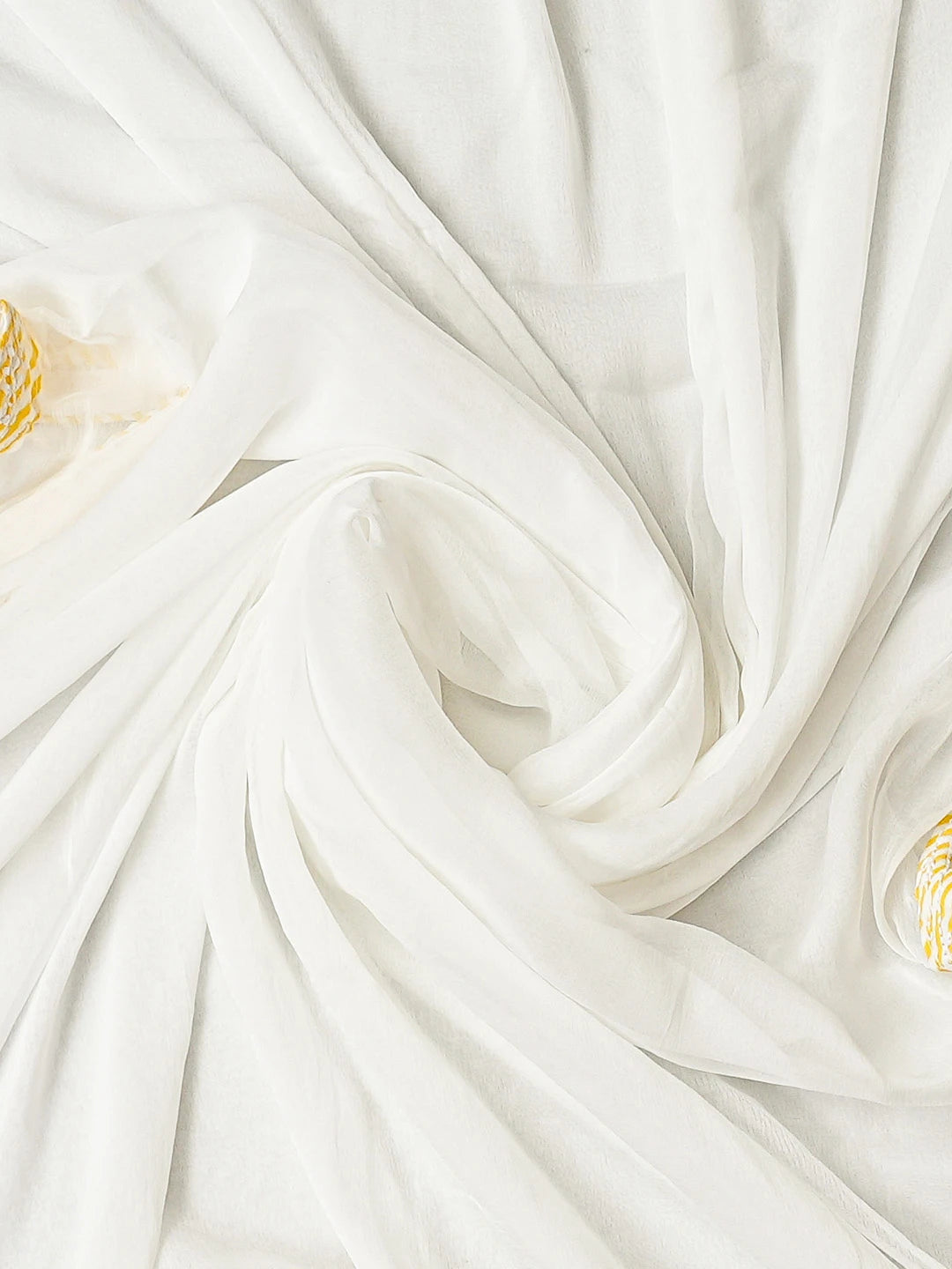Ada Hand Embroidered Yellow Cotton Lucknowi Chikankari Unstitched Suit Piece with Chiffon Dupatta 01A885364