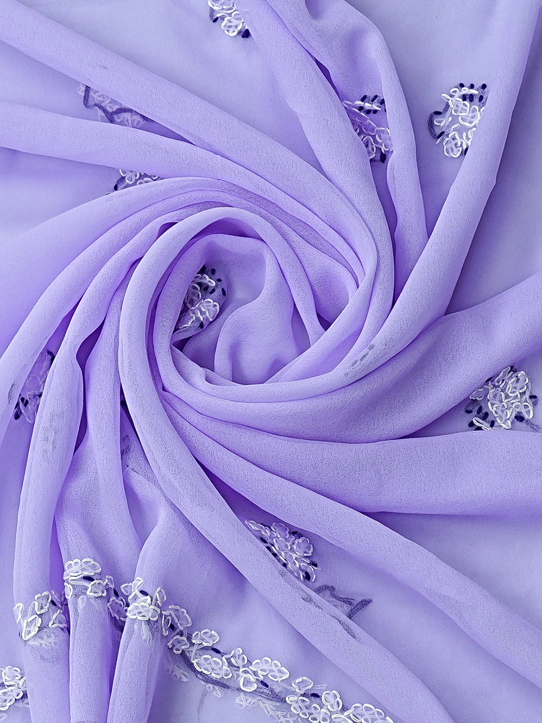 Ada Hand Embroidered lavender Georgette Lucknowi Chikankari Unstitched Suit Piece 01A872122