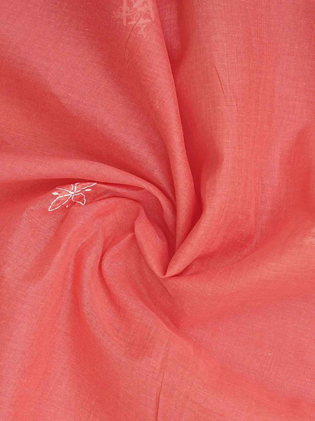 Ada Hand Embroidered Carrot Pink Cotton Lucknowi Chikankari Unstitched Suit Piece 01A887904