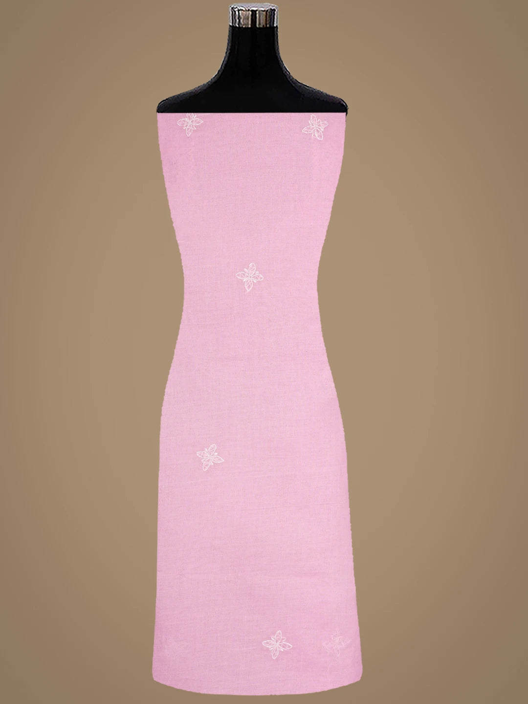 Ada Hand Embroidered Pink Cotton Lucknowi Chikankari Unstitched Suit Piece 01A882284