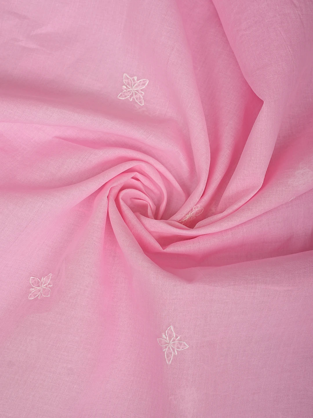 Ada Hand Embroidered Pink Cotton Lucknowi Chikankari Unstitched Suit Piece 01A882284
