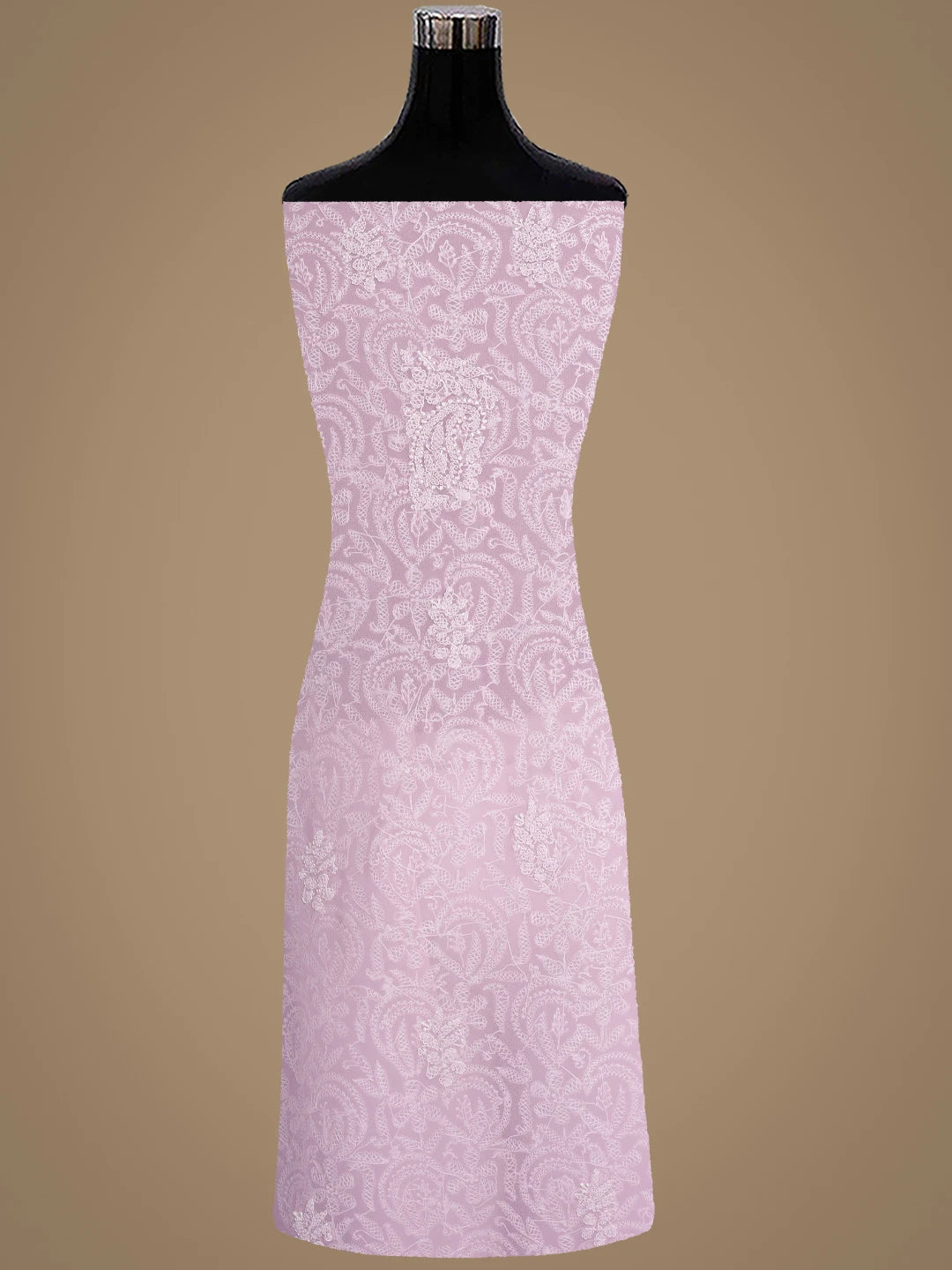 Ada Hand Embroidered Pink Georgette Lucknowi Chikankari Unstitched Suit Piece 01A878909