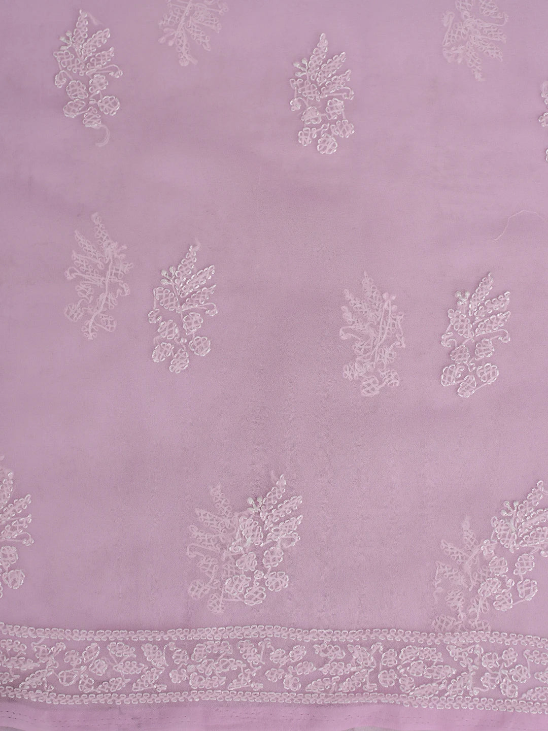 Ada Hand Embroidered Pink Georgette Lucknowi Chikankari Unstitched Suit Piece 01A878909
