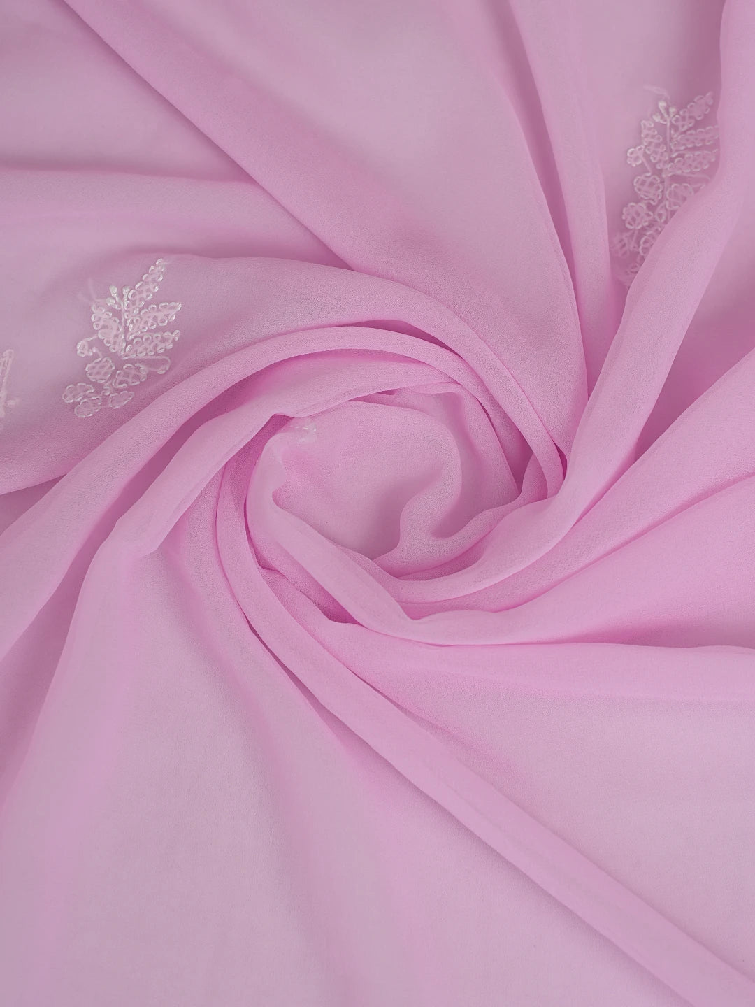 Ada Hand Embroidered Pink Georgette Lucknowi Chikankari Unstitched Suit Piece 01A878909