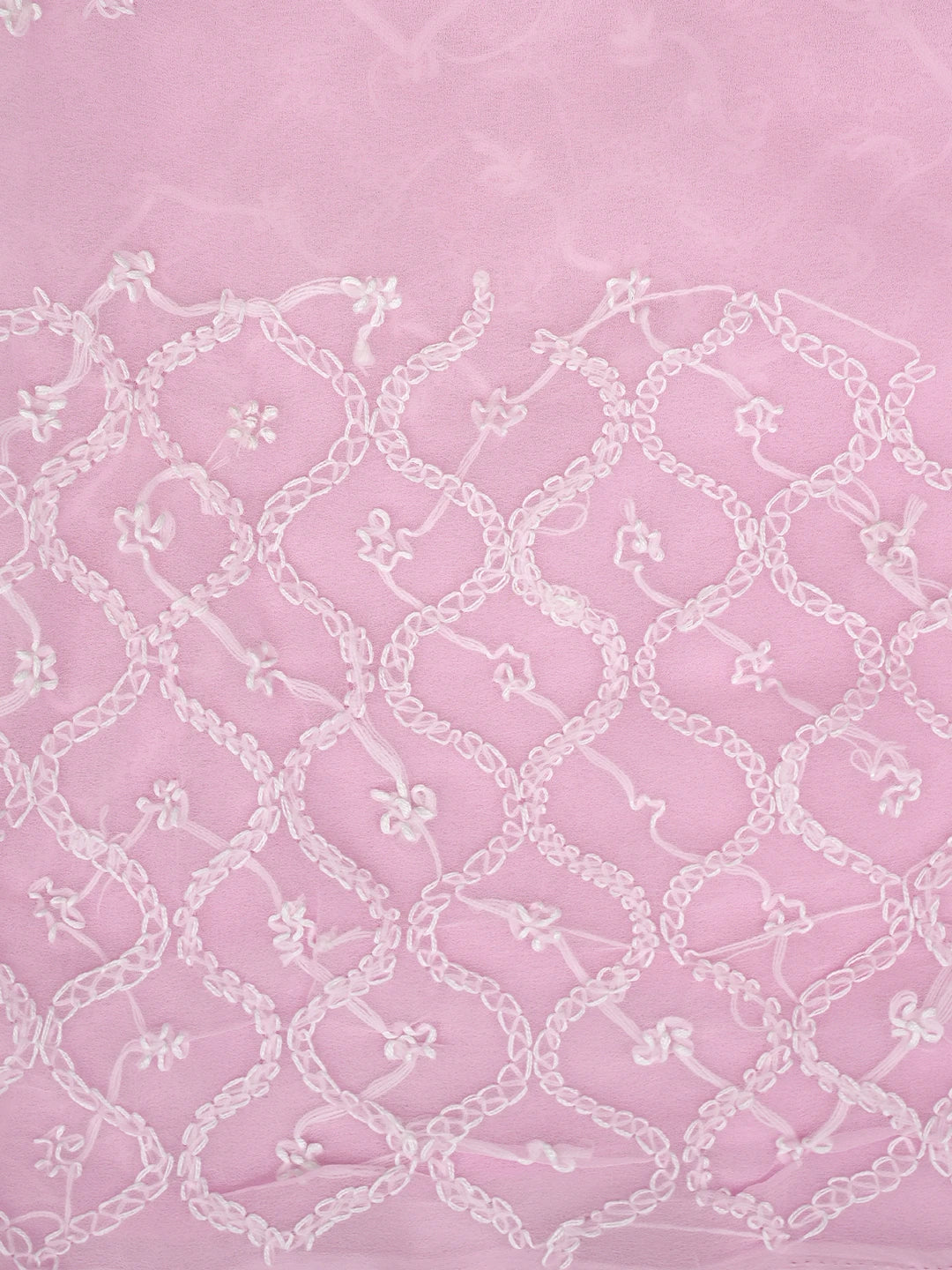 Ada Hand Embroidered Baby Pink Georgette Lucknowi Chikankari Unstitched Suit Piece 01A879226