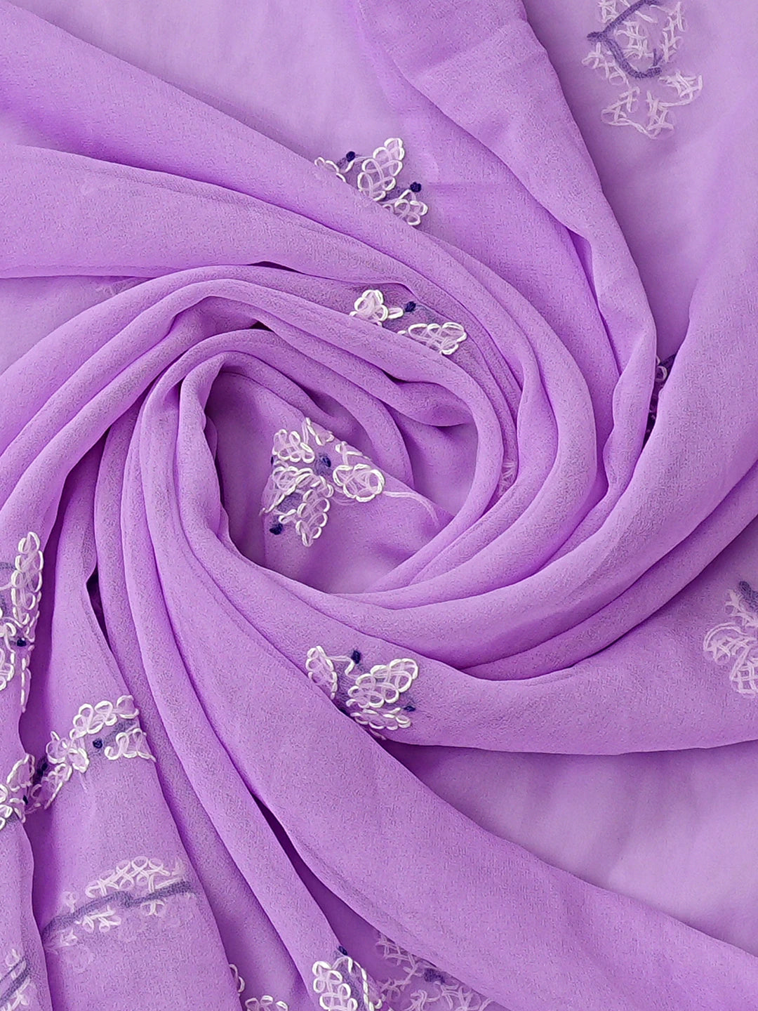 Ada Hand Embroidered Lavender Georgette Lucknowi Chikankari Unstitched Suit Piece 01A872095