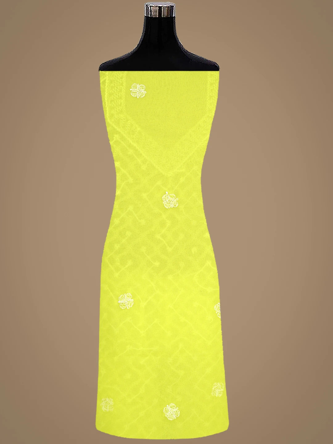 Ada Hand Embroidered Yellow Georgette Lucknowi Chikankari Unstitched Suit Piece 01A879227