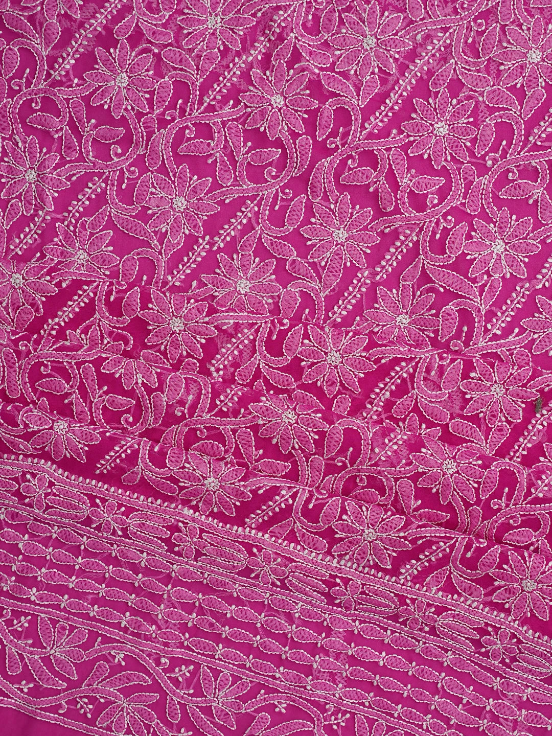 Ada Hand Embroidered Magenta Georgette Lucknowi Chikankari Unstitched Suit Piece 01A878918