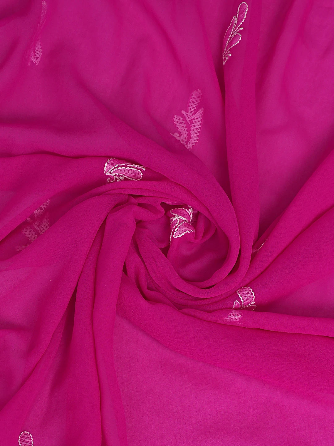 Ada Hand Embroidered Magenta Georgette Lucknowi Chikankari Unstitched Suit Piece 01A878918