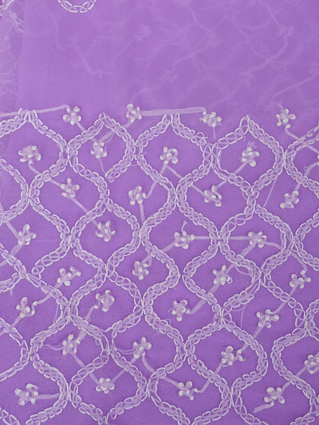 Ada Hand Embroidered Lavender Georgette Lucknowi Chikankari Unstitched Suit Piece 01A879200