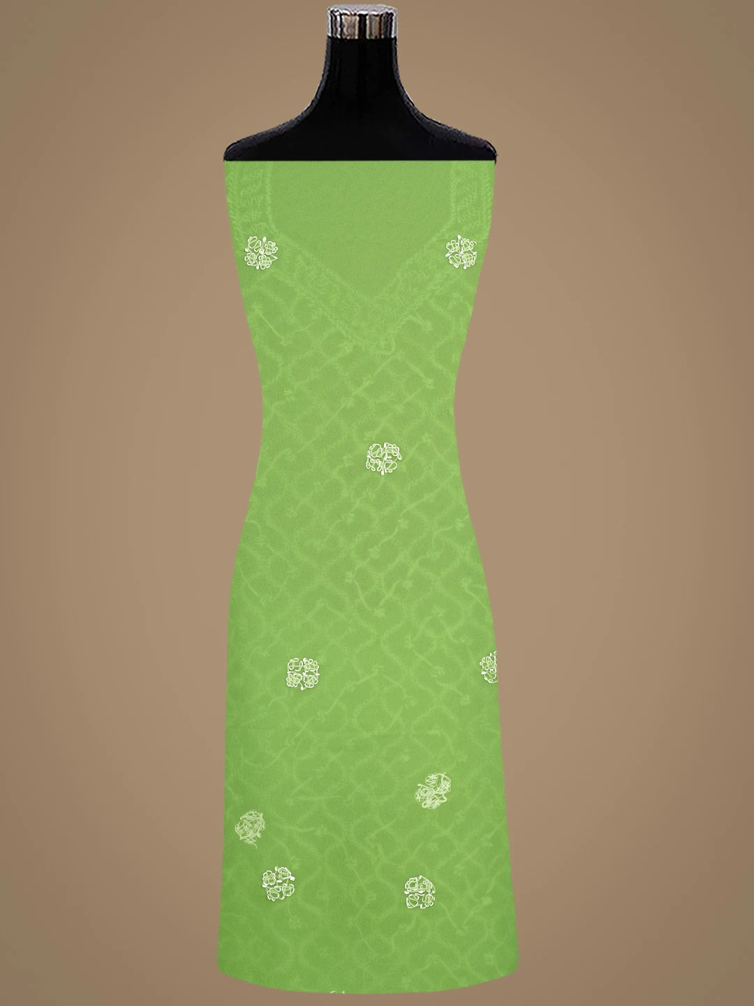 Ada Hand Embroidered Lime Green Georgette Lucknowi Chikankari Unstitched Suit Piece 01A879187