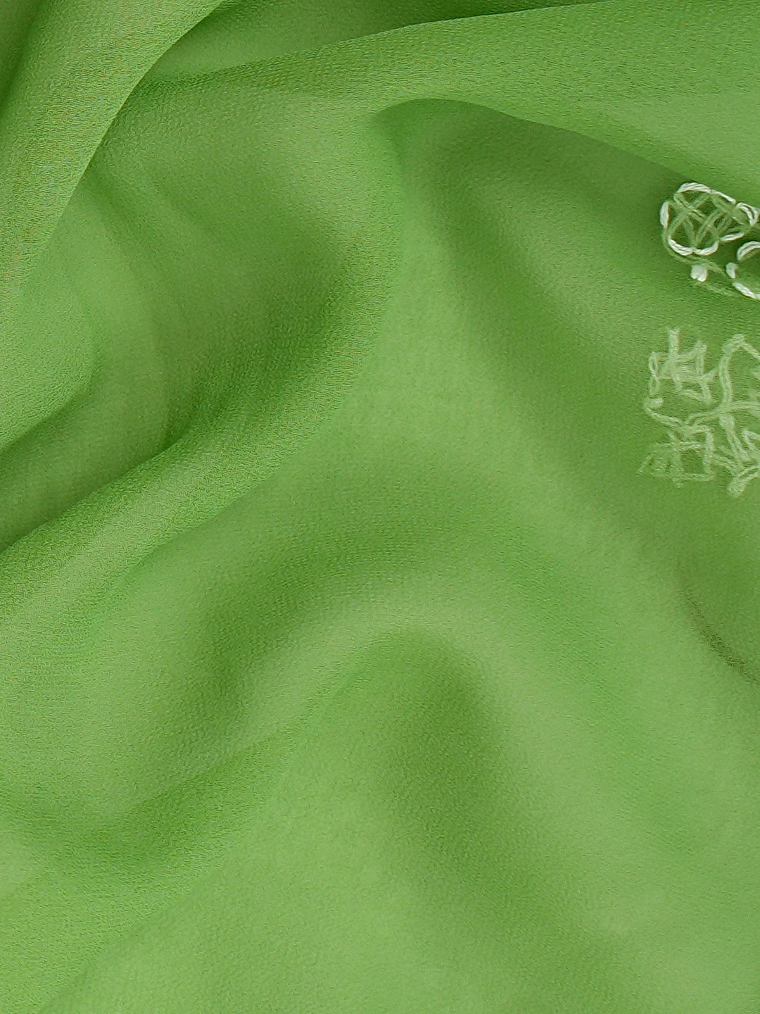 Ada Hand Embroidered Lime Green Georgette Lucknowi Chikankari Unstitched Suit Piece 01A879187