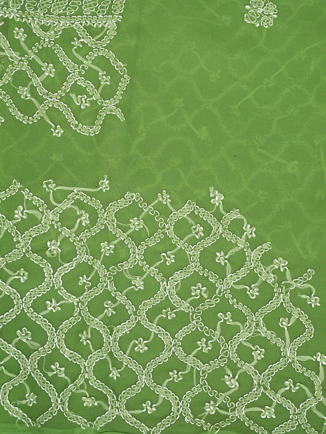 Ada Hand Embroidered Lime Green Georgette Lucknowi Chikankari Unstitched Suit Piece 01A879187