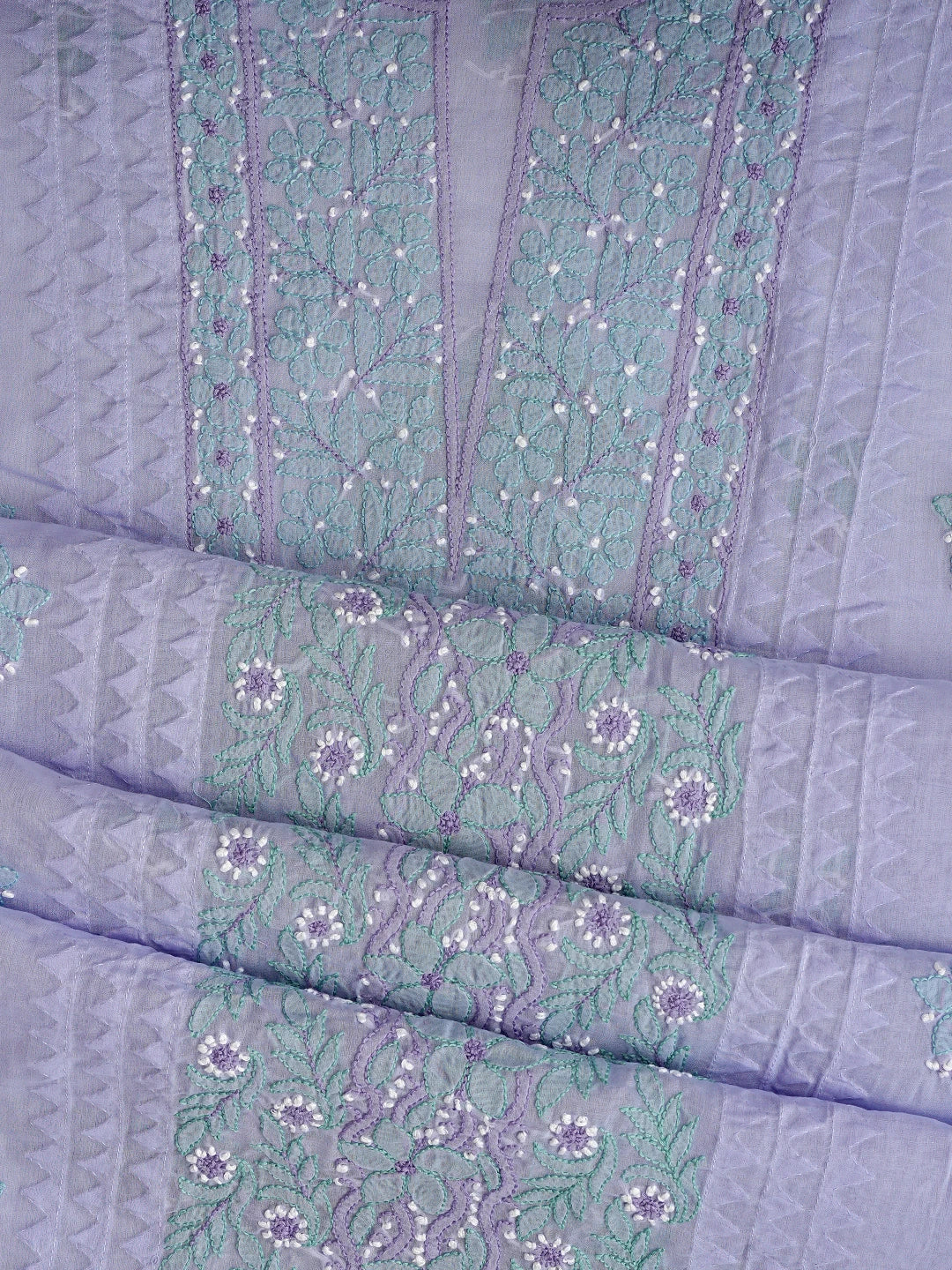 Ada Hand Embroidered Mauve Cotton Lucknowi Chikankari Unstitched Suit Piece with Chiffon Dupatta 01A879859