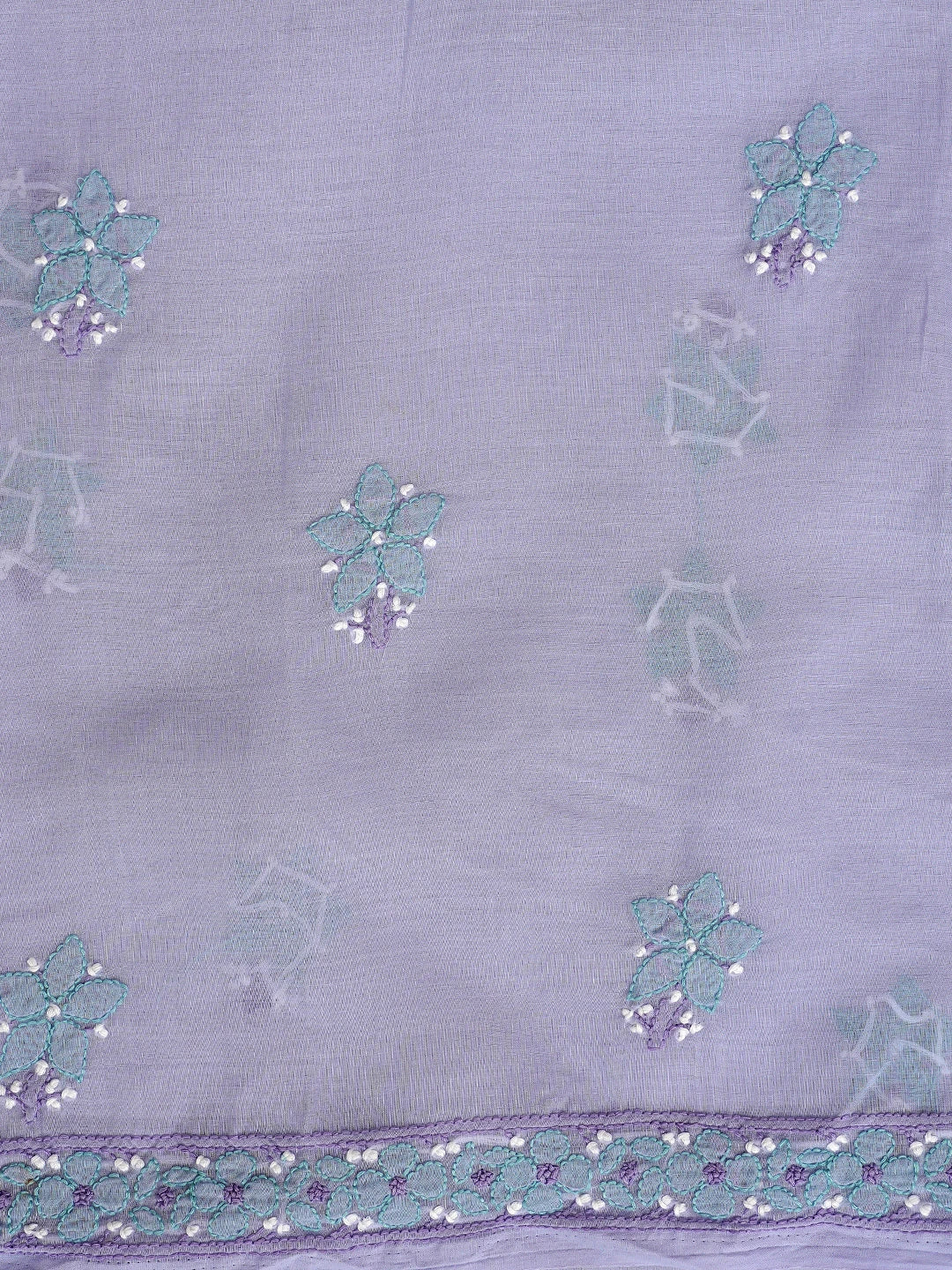 Ada Hand Embroidered Mauve Cotton Lucknowi Chikankari Unstitched Suit Piece with Chiffon Dupatta 01A879859
