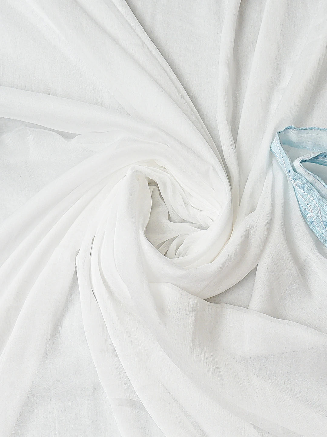 Ada Hand Embroidered Sky Blue Linen Lucknowi Chikankari Unstitched Suit Piece with Chiffon Dupatta 01A885284