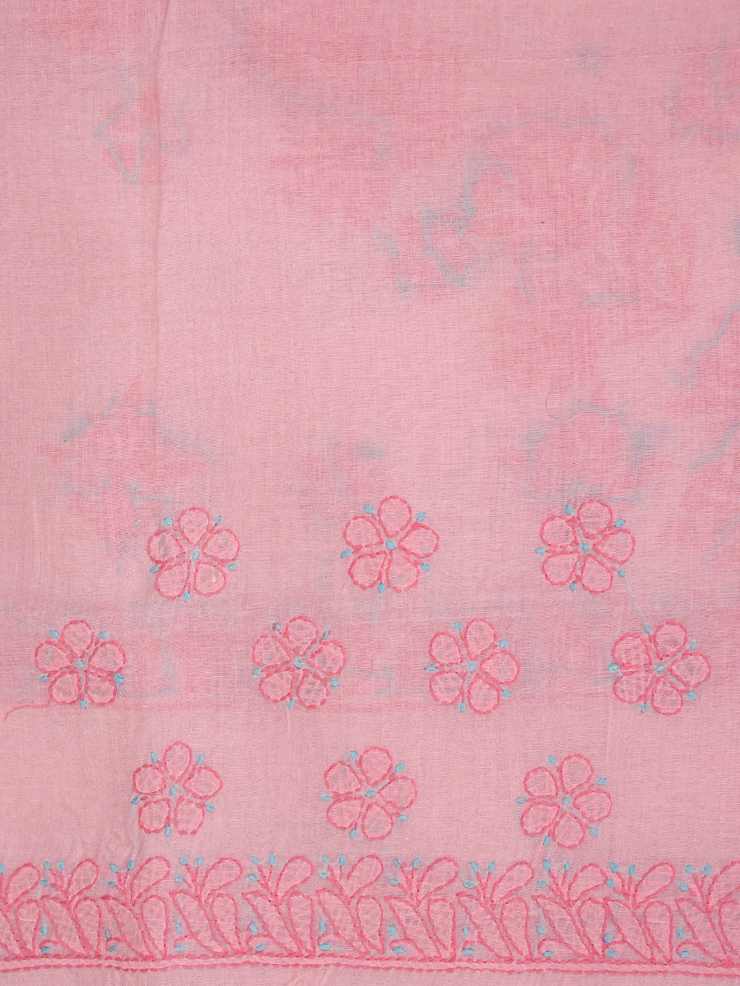 Ada Hand Embroidered Baker -Miller Pink  Cotton Lucknowi Chikankari Saree and Blouse 01A872887