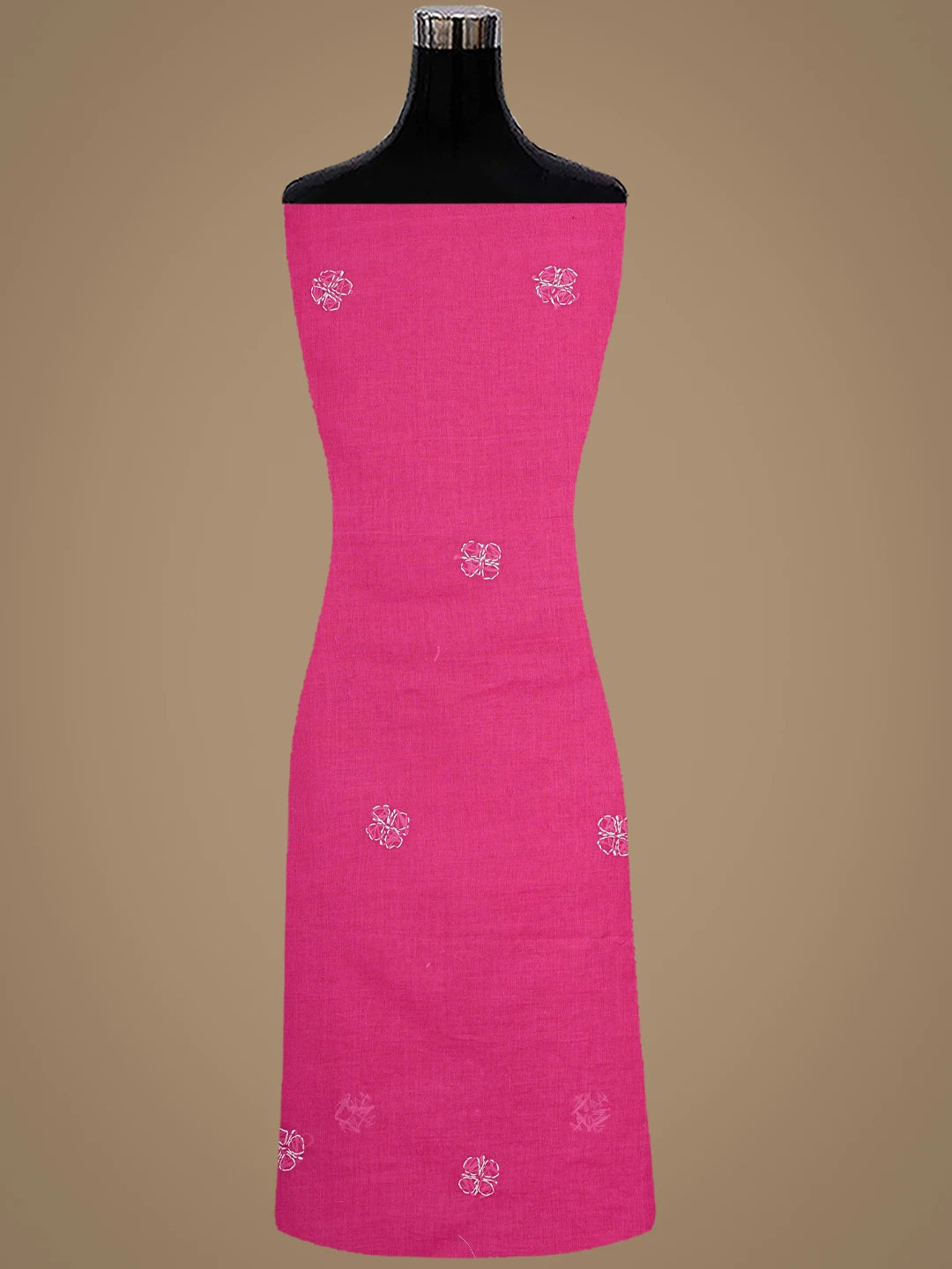 Ada Hand Embroidered Onion Pink Cotton Lucknowi Chikankari Unstitched Suit Piece 01A887913