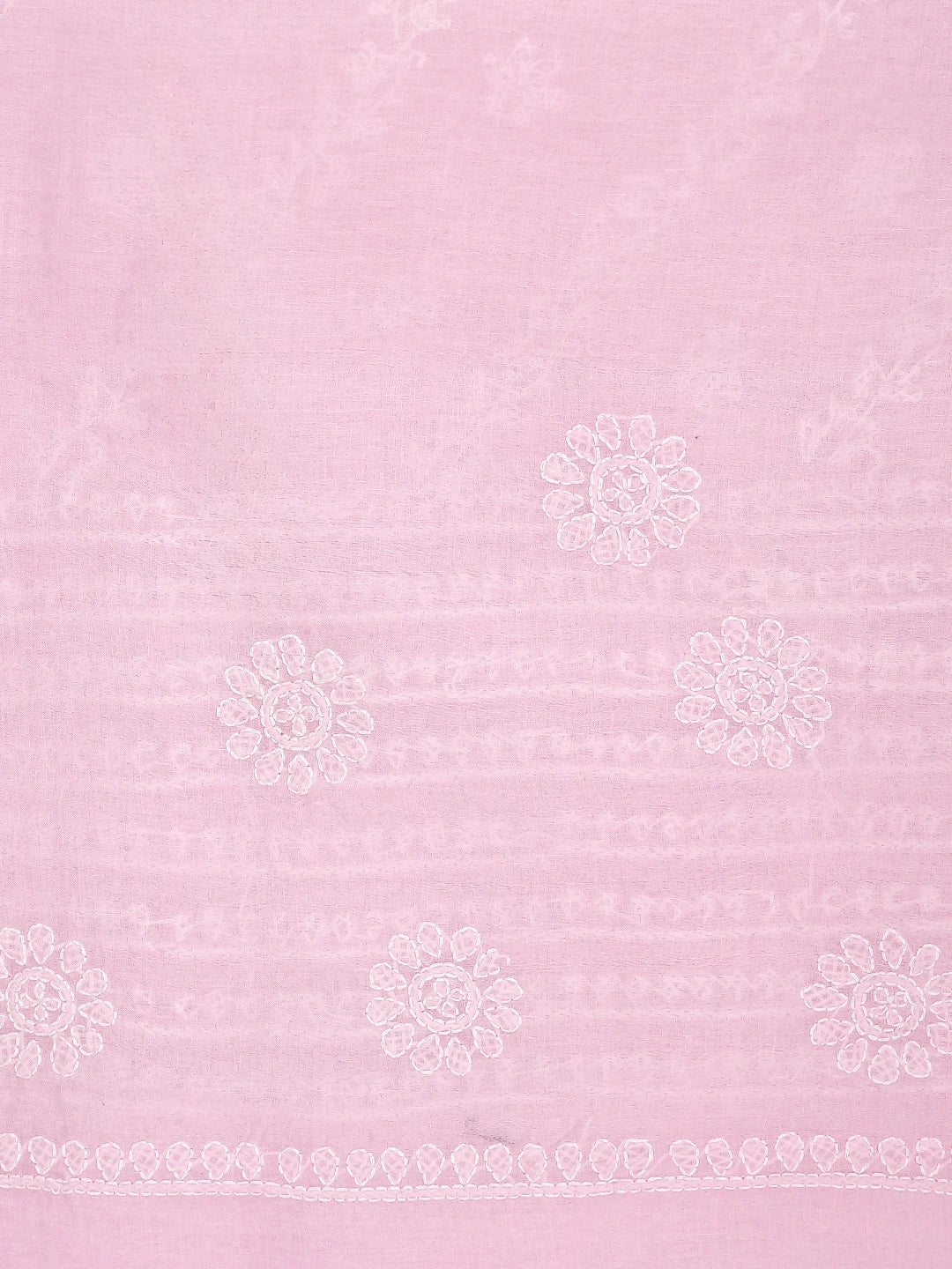 Ada Hand Embroidered Pink Cotton Lucknowi Chikankari Saree and Blouse 01A866195