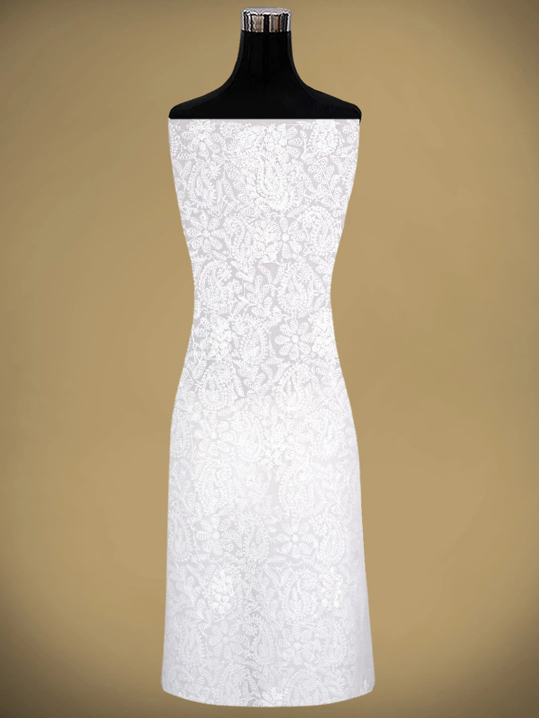 Ada Hand Embroidered White Georgette Lucknowi Chikankari Unstitched Suit Piece 01A878928
