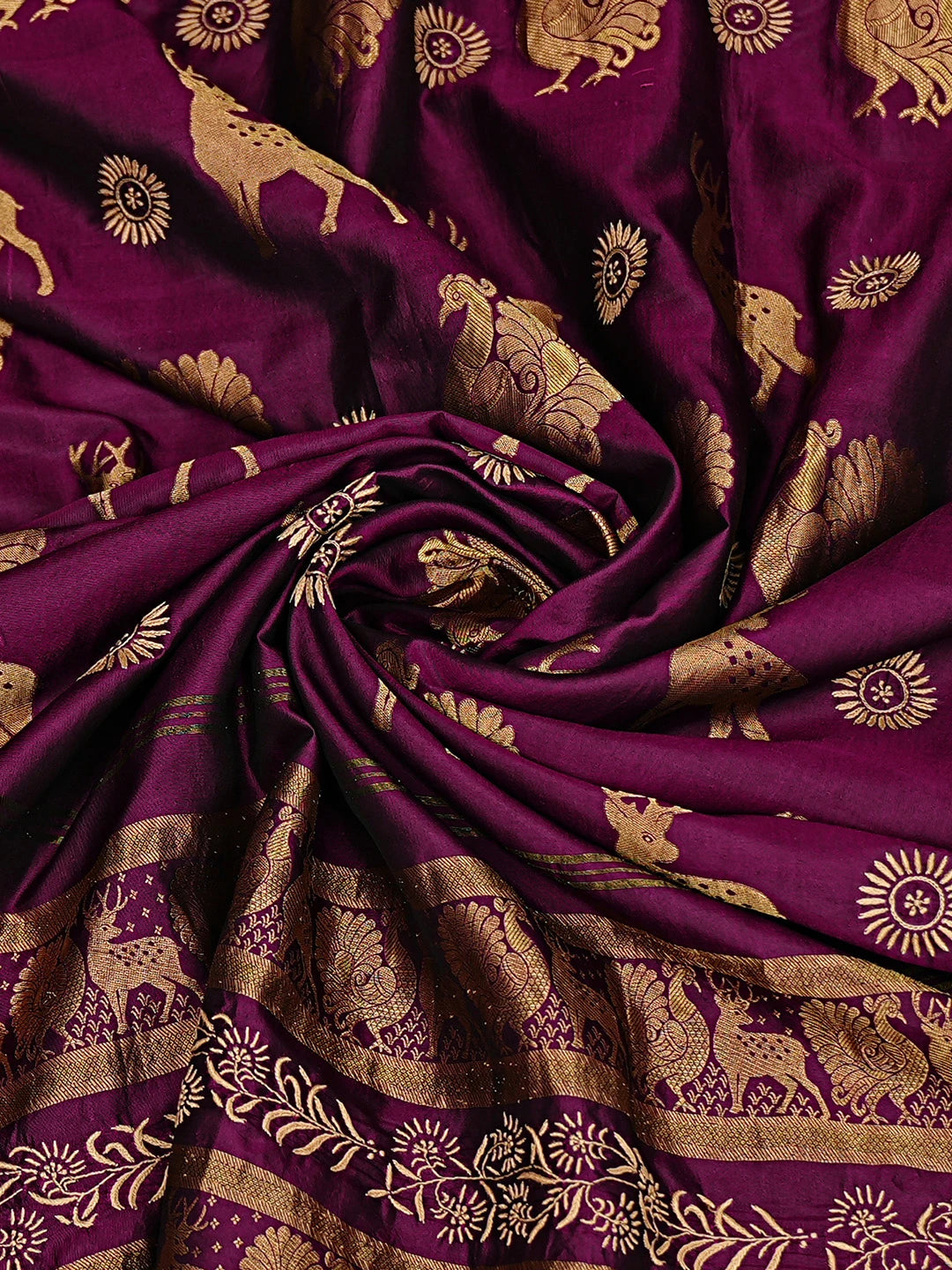 Ada Hand Embroidered Jamuni Silk Lucknowi Chikankari Dupatta A188516