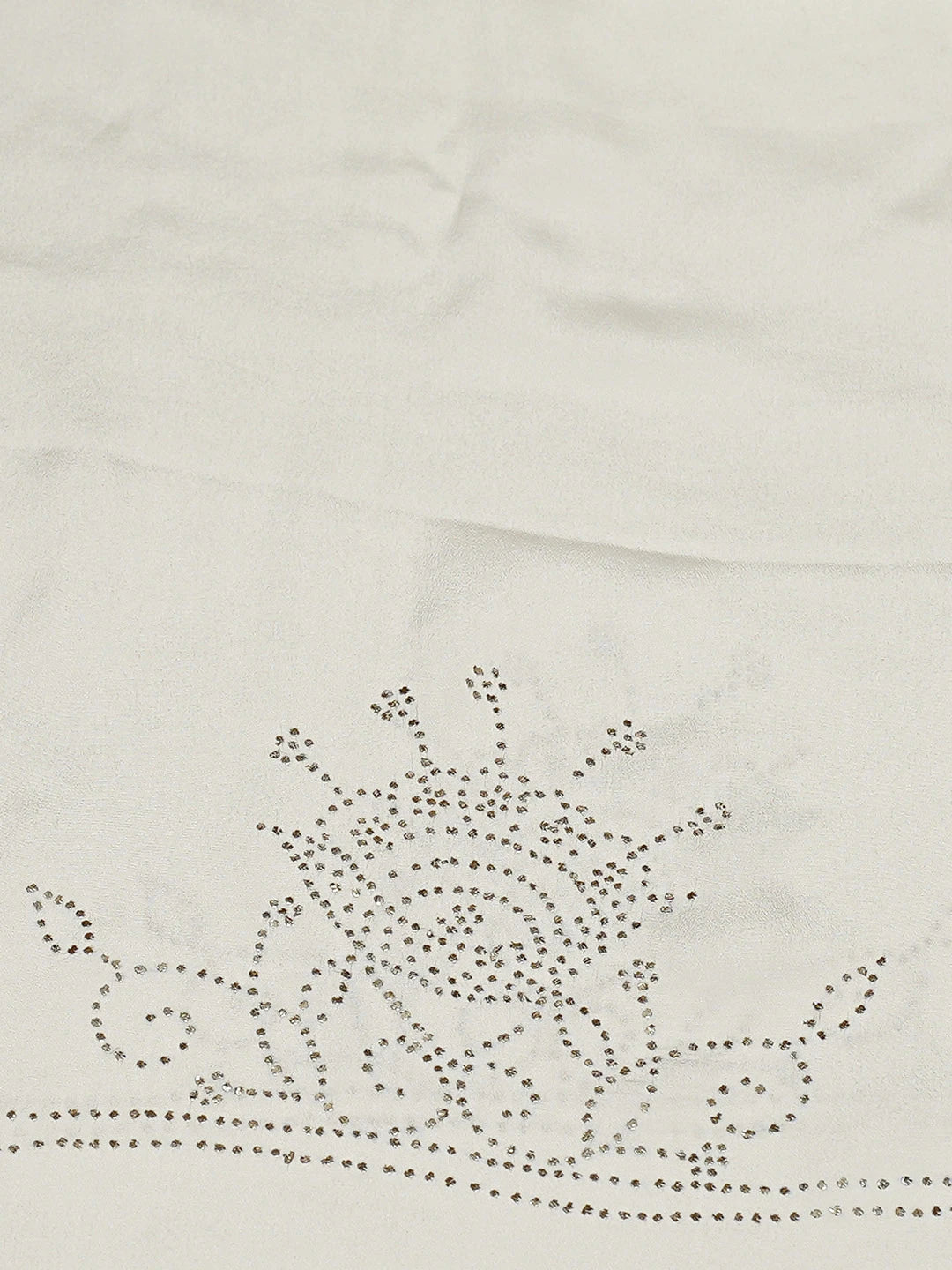 Ada Hand Embroidered Ivory Pure Georgette Lucknowi Chikankari Unstitched Kurta Dupatta Set With Mukaish Work A384906