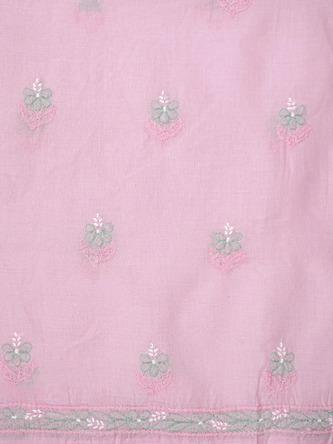 Ada Hand Embroidered Pink Cotton Lucknowi Chikankari Unstitched Suit Piece 01A879658