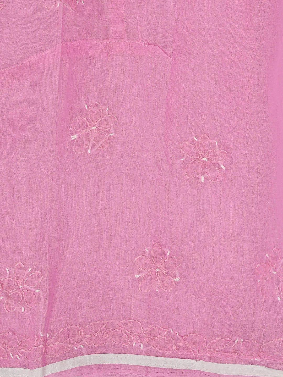 Ada Hand Embroidered Pink Cotton Lucknowi Chikankari Unstitched Suit Piece with Chiffon Dupatta 01A878298