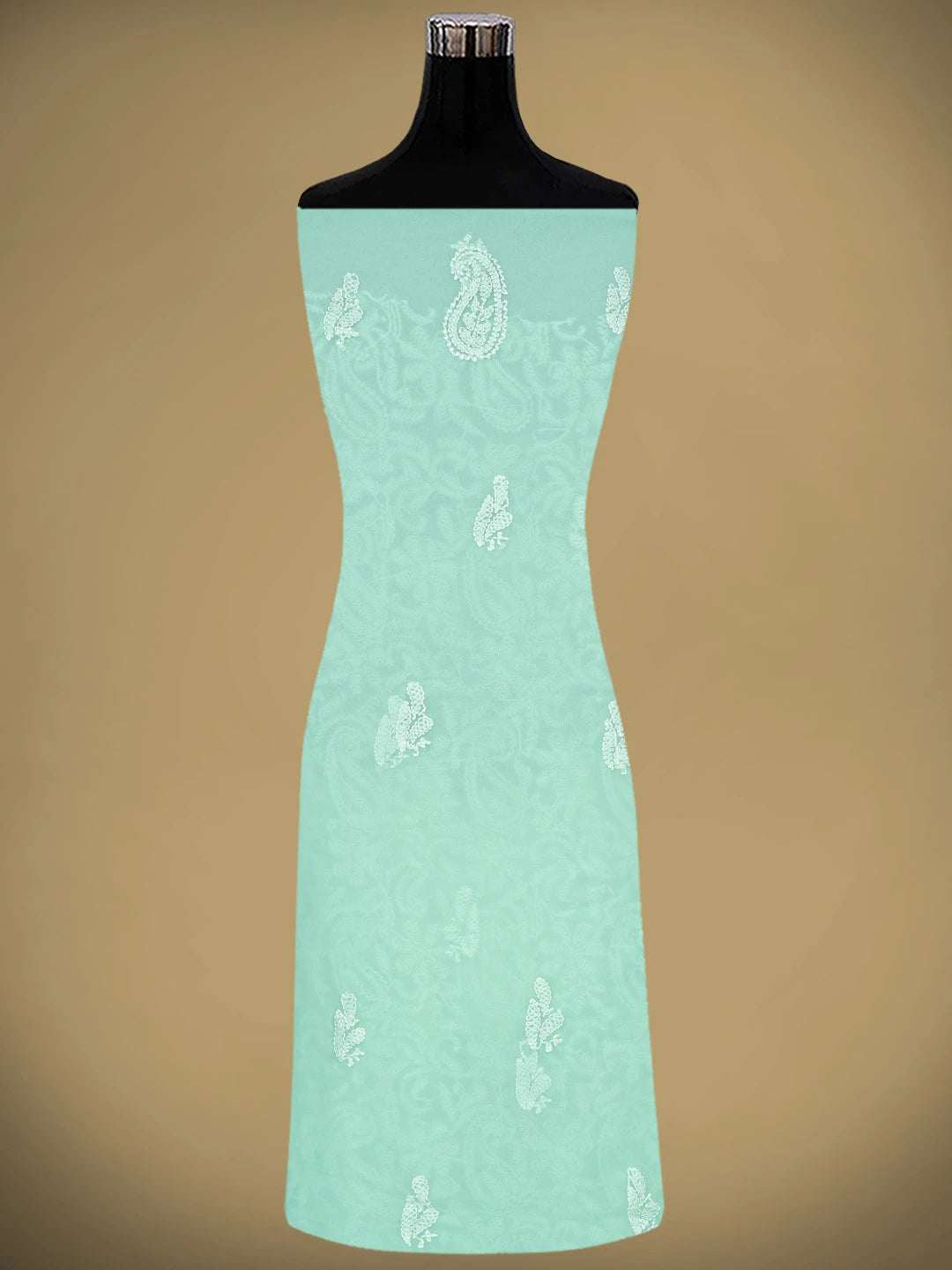 Ada Hand Embroidered Sea Green Georgette Lucknowi Chikankari Unstitched Suit Piece 01A878914